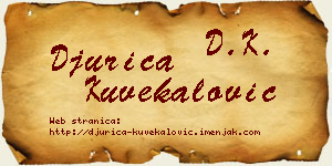 Đurica Kuvekalović vizit kartica